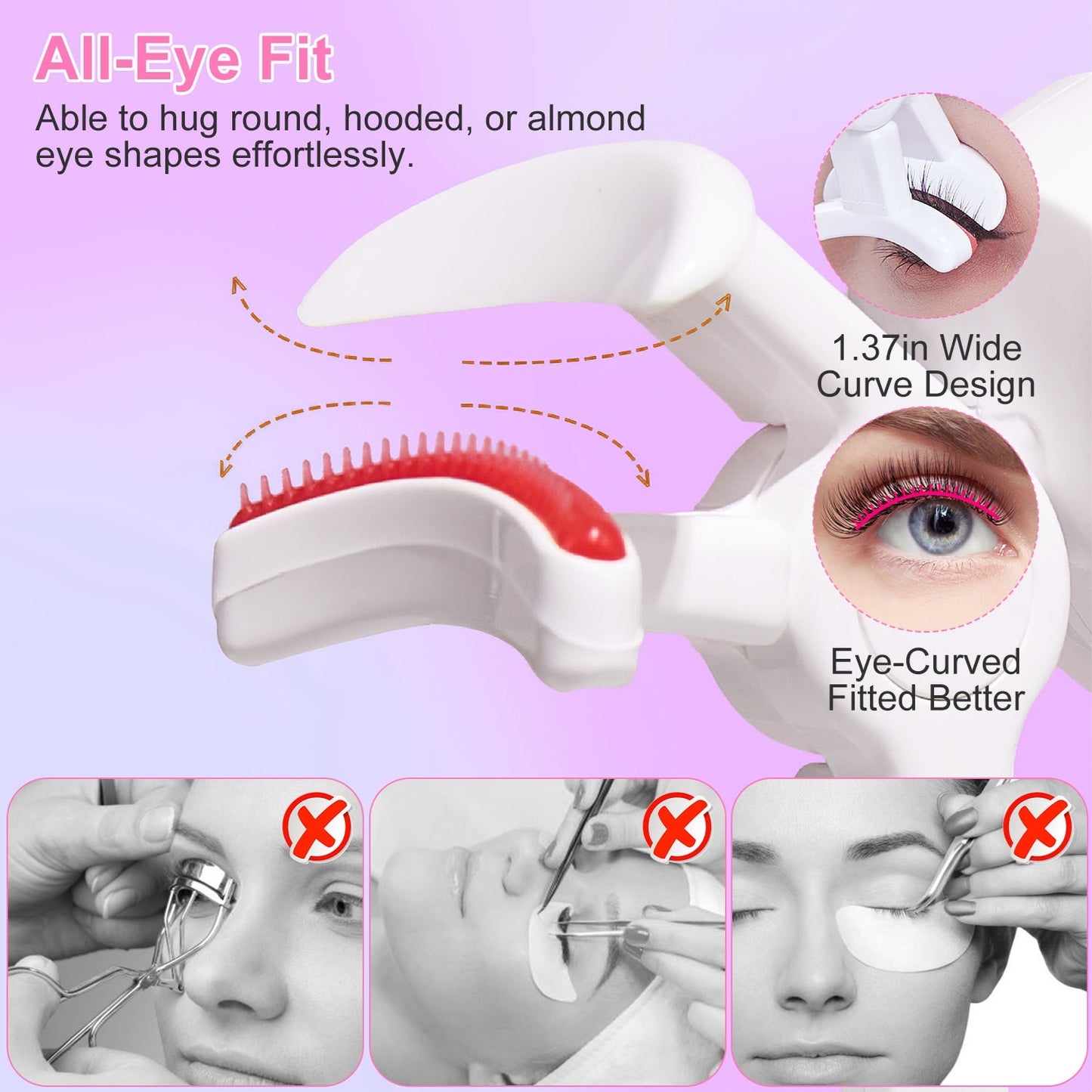 2Pcs Heated Eyelash Curler Electric USB Rechargeable Eyelash Curler Anti-Burn Compact With Comb Heats Up Fast Within 8 seconds For All Eye Shapes, For Women, Make Up, Gift, Travel, Valentine's, and Mother's Day