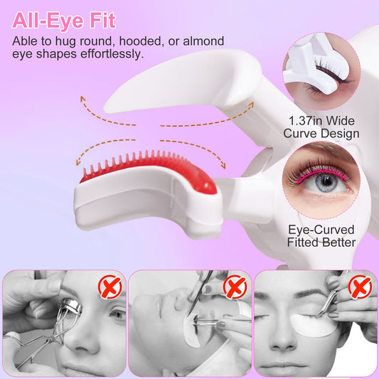 2Pcs Heated Eyelash Curler Electric USB Rechargeable Eyelash Curler Anti-Burn Compact With Comb Heats Up Fast Within 8 seconds For All Eye Shapes, For Women, Make Up, Gift, Travel, Valentine's, and Mother's Day